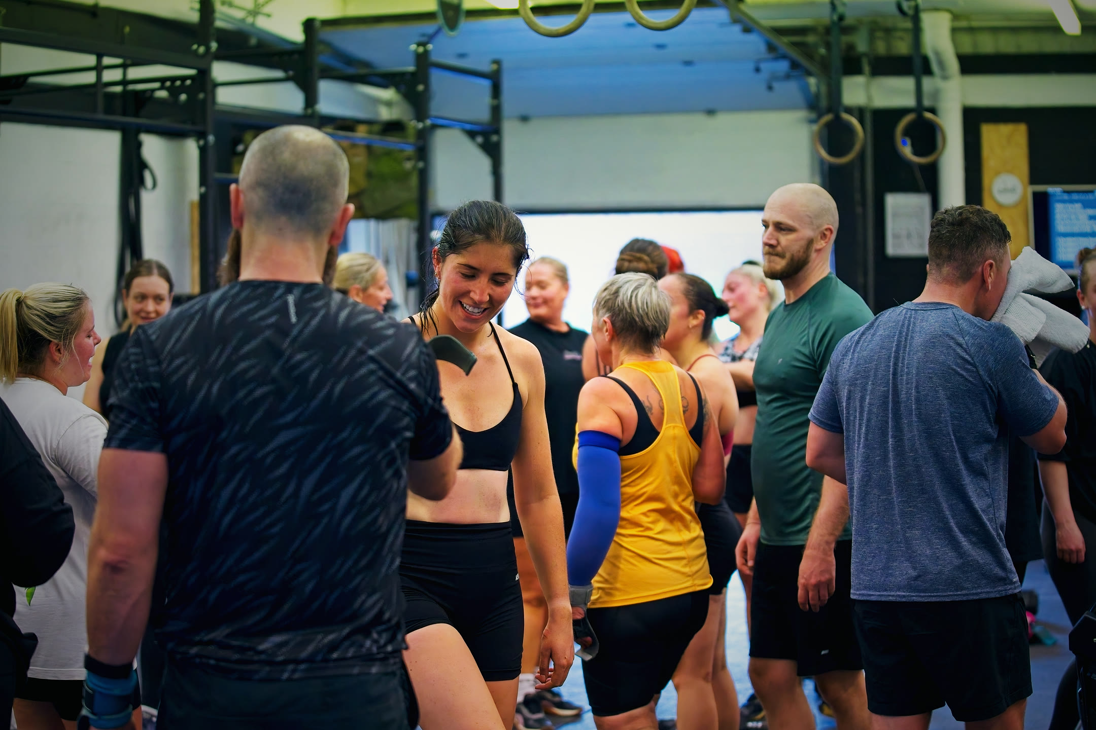 A busy CrossFit Warrington class between workouts